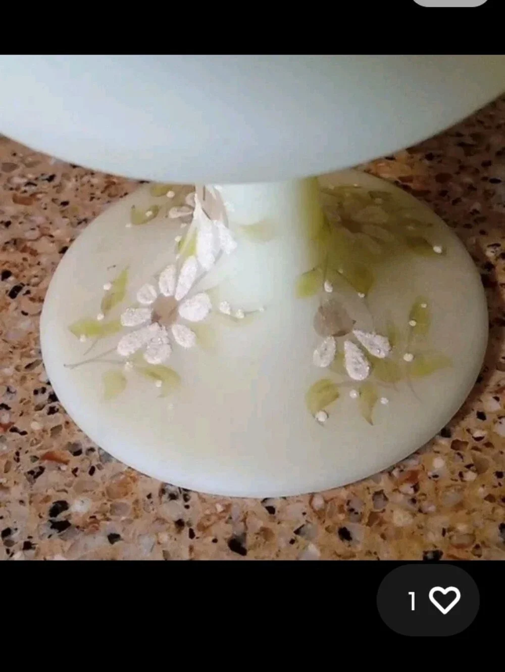 Vintage Fenton Satin Custard Glass Compote RARE Candy Dish Daisy Ruffled Signed